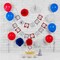 50-Pack 12-Inch Red, White & Blue Patriotic Balloons with Confetti – 4th of July, Birthday, Graduation & Party Decorations